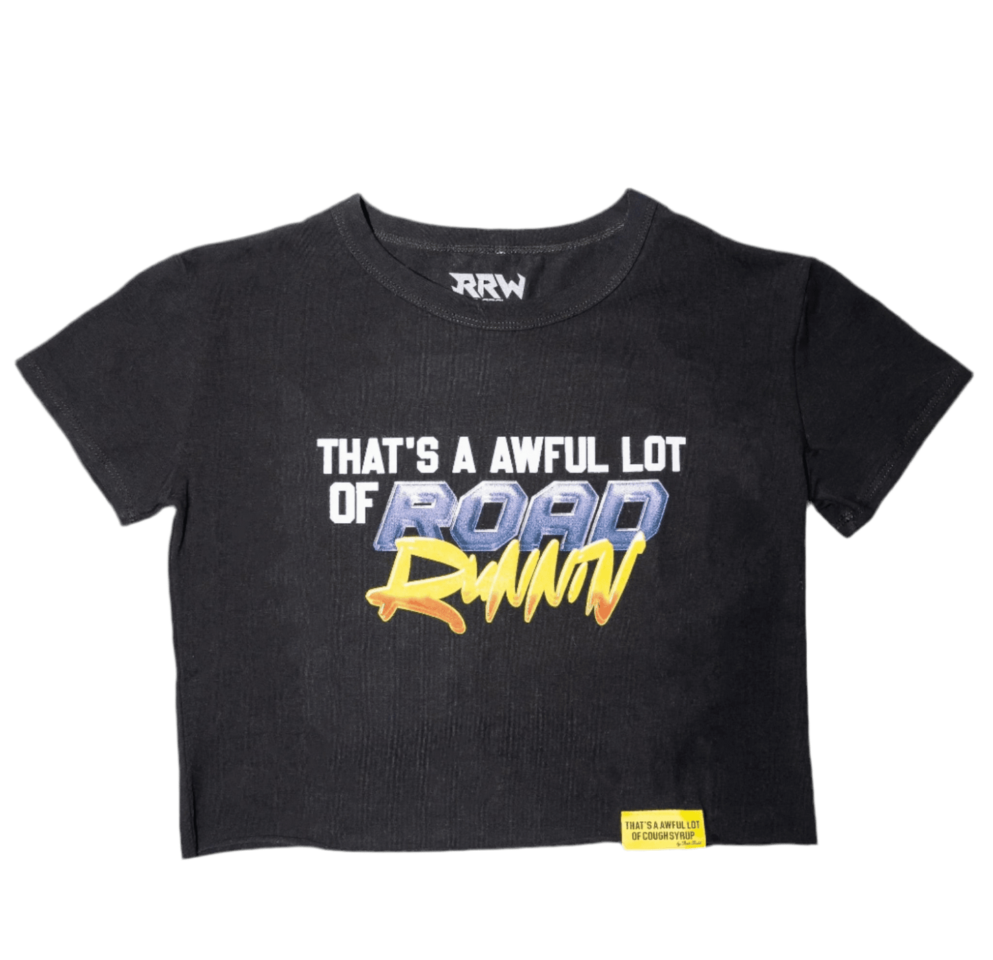 Black Awful Lot of Roadrunin Crop Top - Road Runners World Global