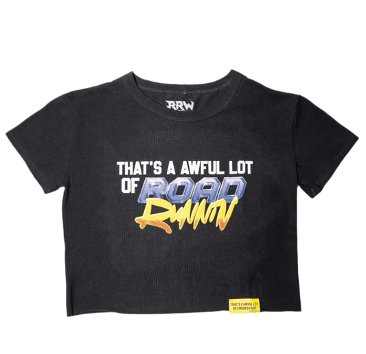 Black Awful Lot of Roadrunin Crop Top - Road Runners World Global