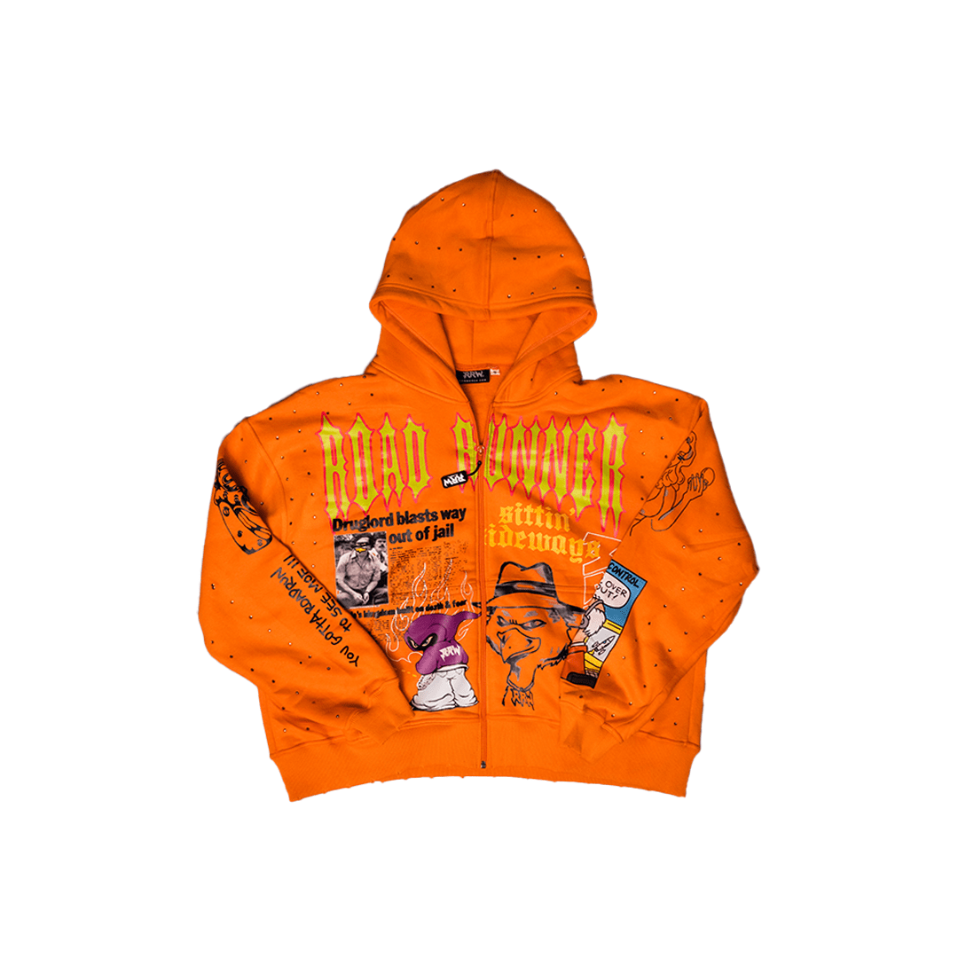 Piss On Rats Orange Zipup - Road Runners World Global