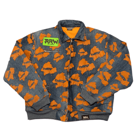 RRW Denim Trucker Jacket Orange - Road Runners World Global