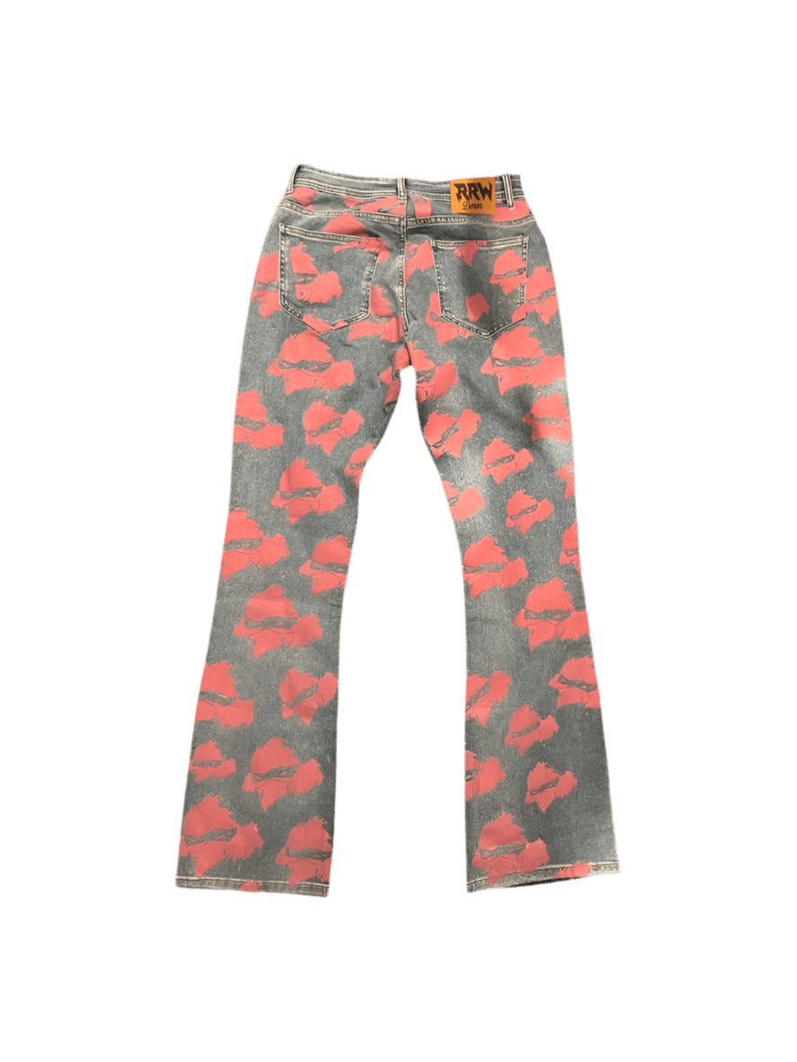 RRW Pink Flare Denim Jeans - Road Runners World Global