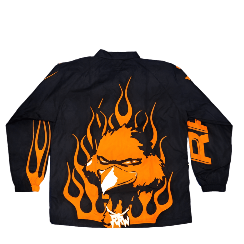 RRW RETRO FLAME WINDBREAKER SET (NEON ORANGE) - Road Runners World Global