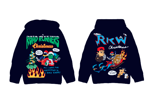 A Roadrunners Christmas 22’ Hoodie Black - Road Runners World Global