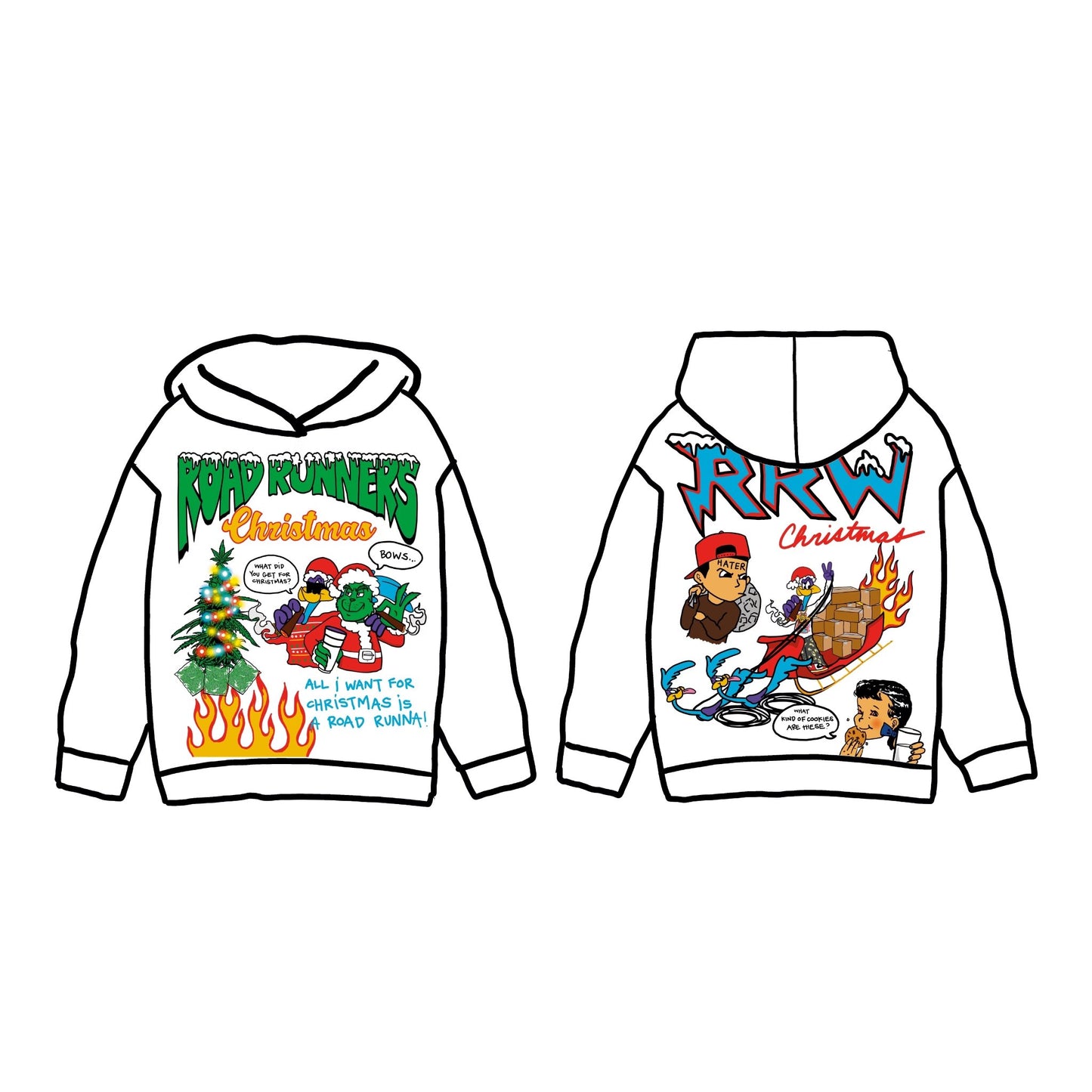 A Roadrunners Christmas 22’ Hoodie White - Road Runners World Global