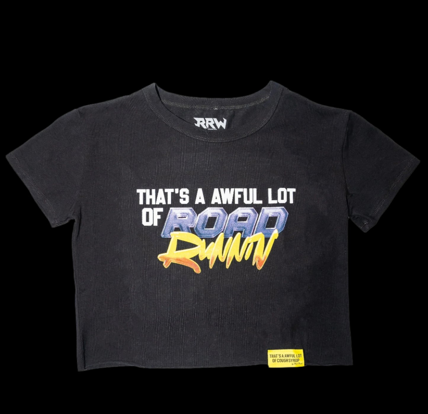 Black Awful Lot of Roadrunin Crop Top - Road Runners World Global