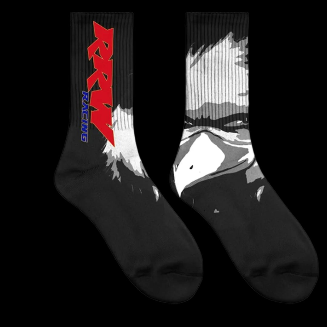 Black RRW Racing Graphic Socks - Road Runners World Global