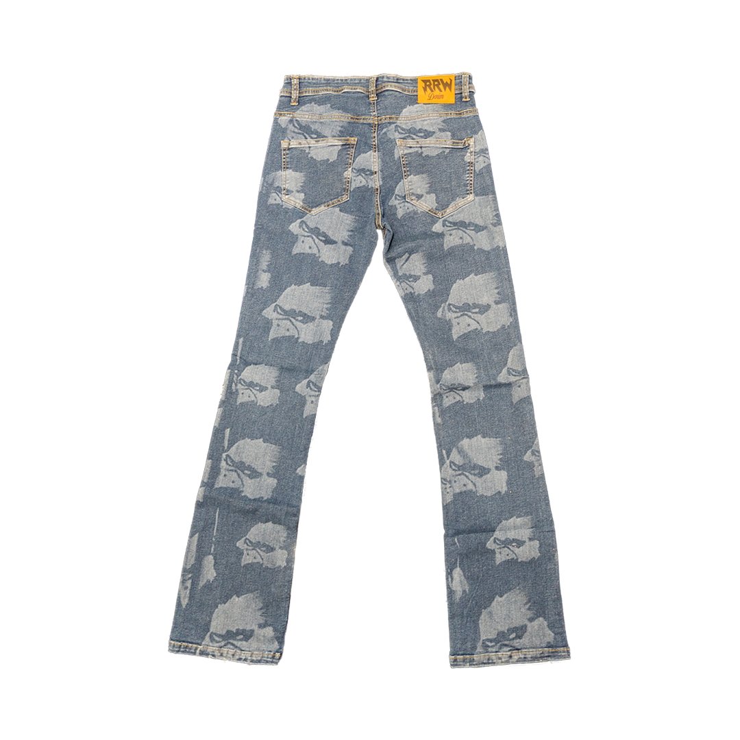 RRW Blue Denim Flare Jeans - Road Runners World Global