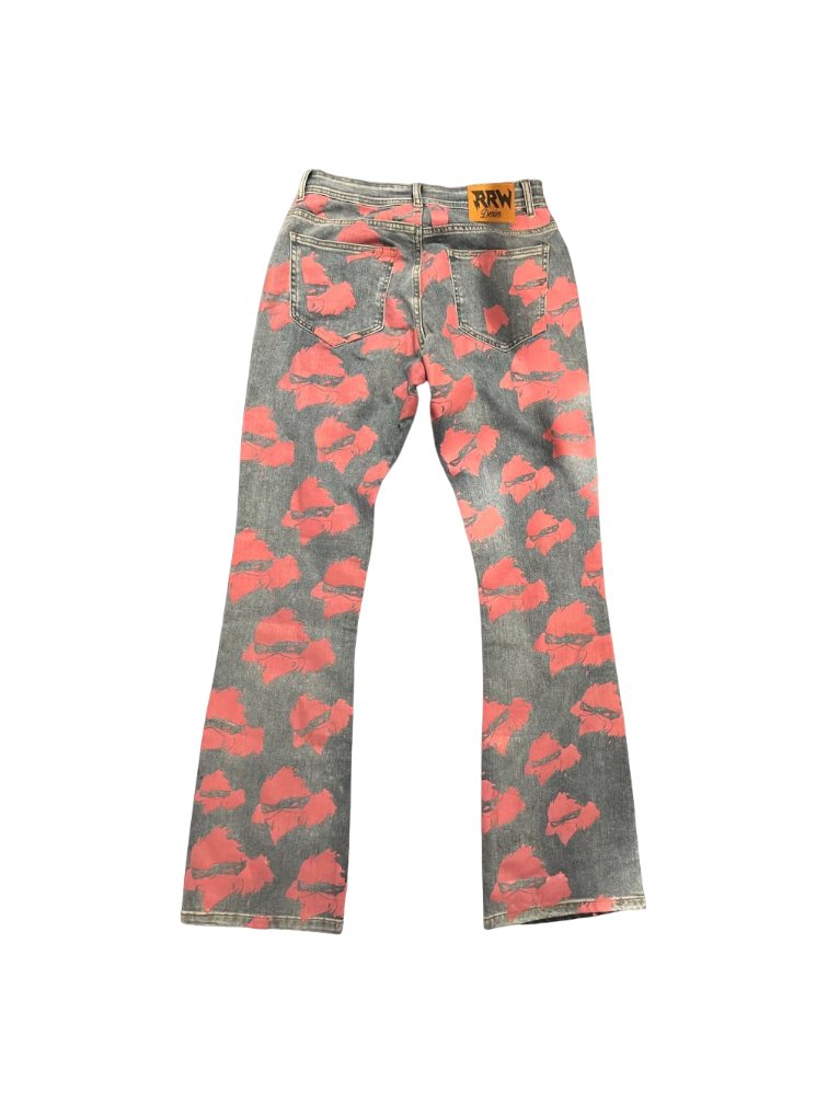 RRW Pink Flare Denim Jeans - Road Runners World Global