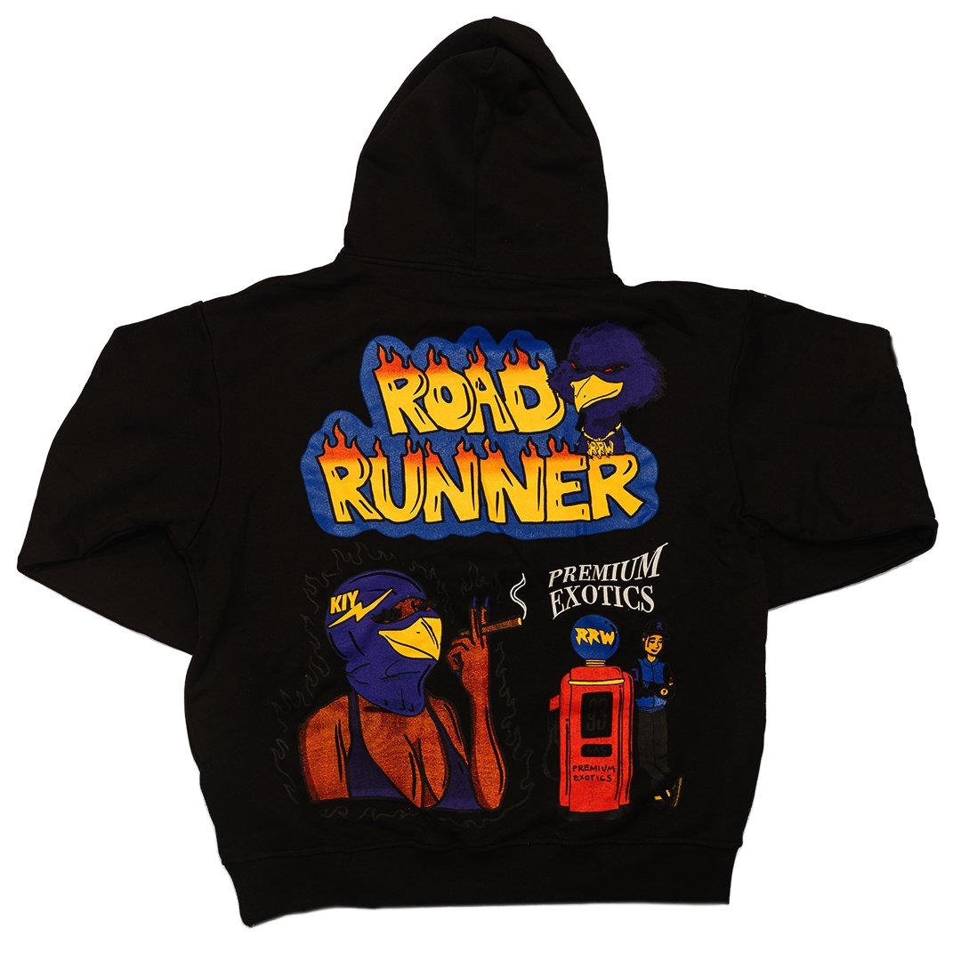 RRW x KIY collage hoodie black - Road Runners World Global