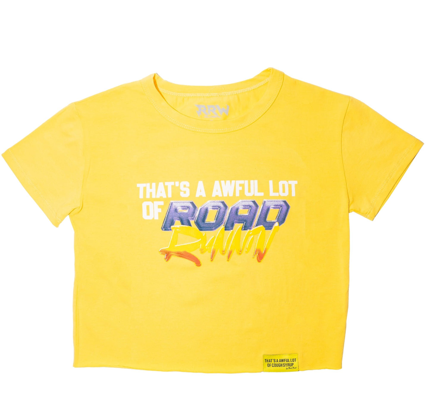 Yellow Awful Lot of Roadrunin Crop Top Womens - Road Runners World Global