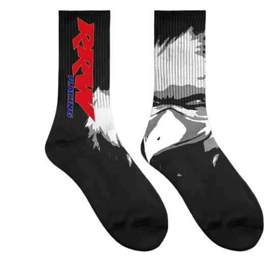 Black RRW Racing Graphic Socks - Road Runners World Global