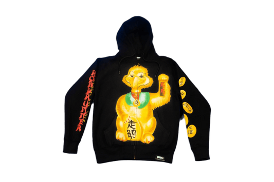 Lucky Roadrunner Black Zipper Hoodie - Road Runners World Global