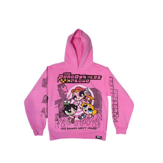 RRW x PowerPuff Pink Hoodie - Road Runners World Global