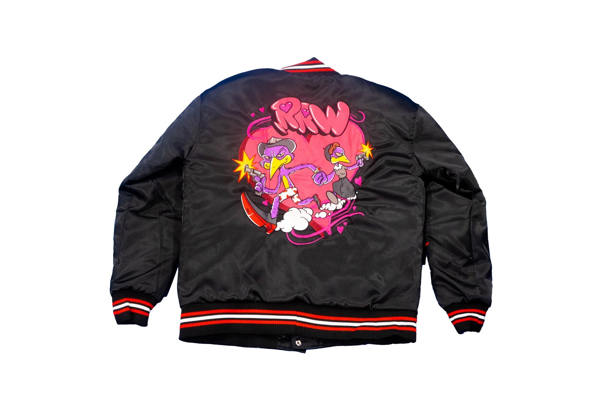 Bonnie & Clyde Embroidered Bomber Jacket - Road Runners World Global