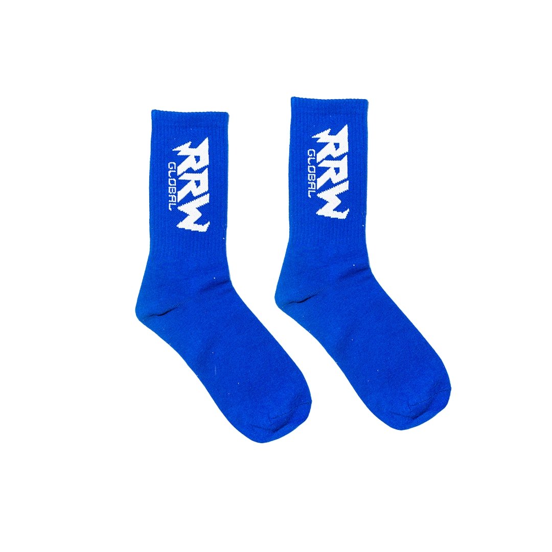 RRW logo socks blue - Road Runners World Global