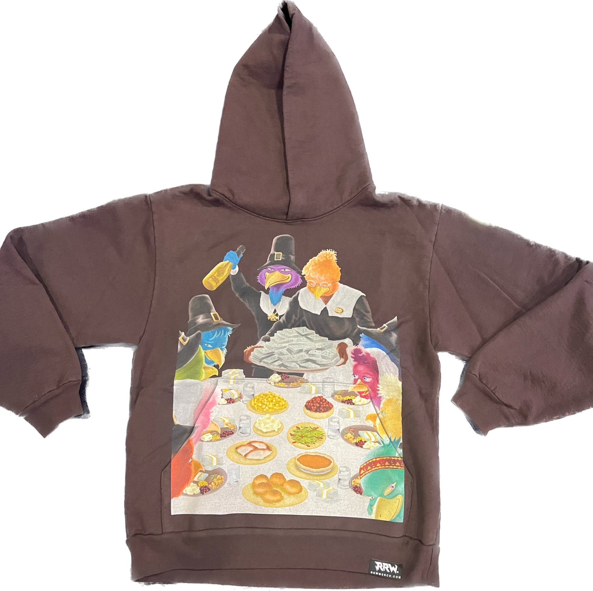 The Voyage of the Roadrunners - Full Course Meal Brown Hoodie - Road Runners World Global